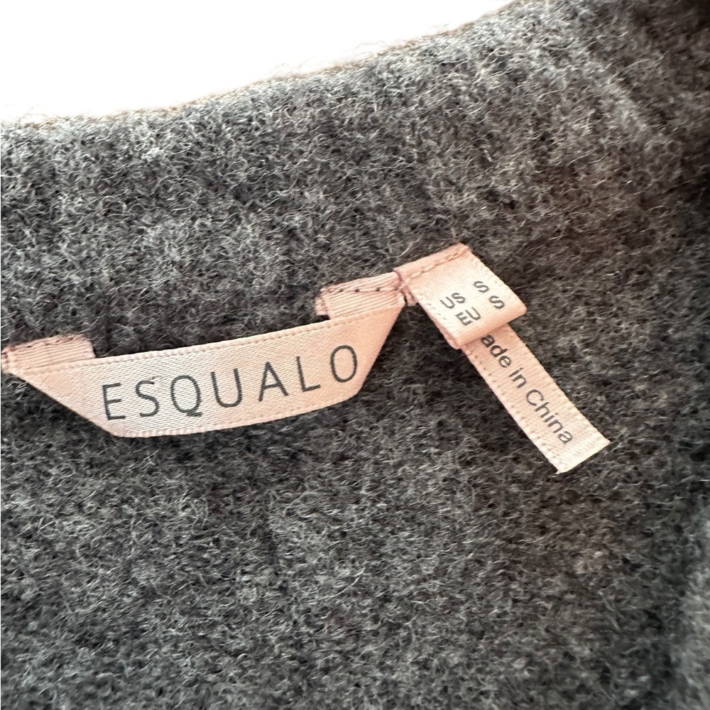 ESQUALO Charcoal Sweater with pearl Buttons Women’s S wool blend - Picture 4 of 6